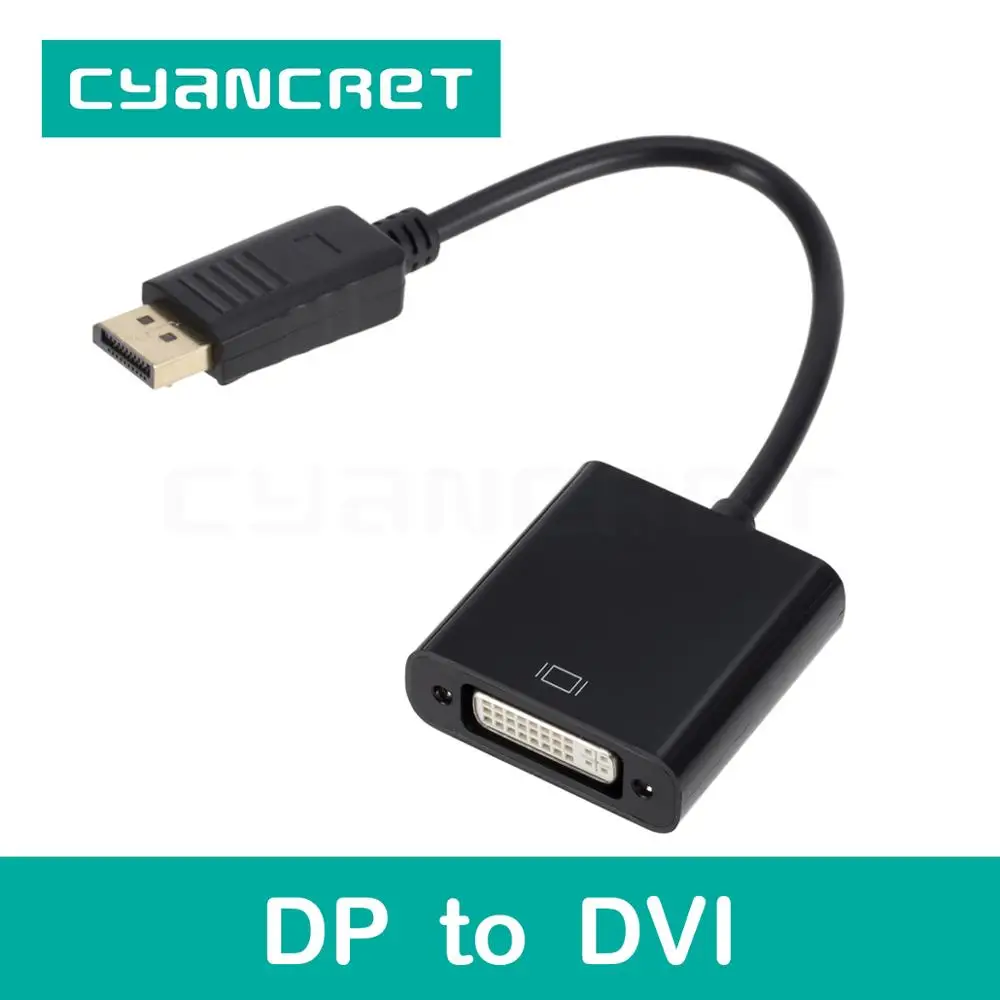 Video Cable Convert Displayport DP to DVI Port Male-Female Plug and Play for Computer TV Monitor Projector Support 1080P | Электроника