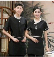 waiter work clothes short sleeved overalls hotel chinese restaurant hotpot waiter uniforms unisex food service waitress uniform