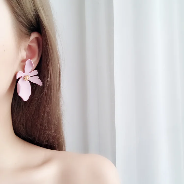 Big Flower Stud Earrings For Women Summer Fashion Accessories | Украшения и аксессуары