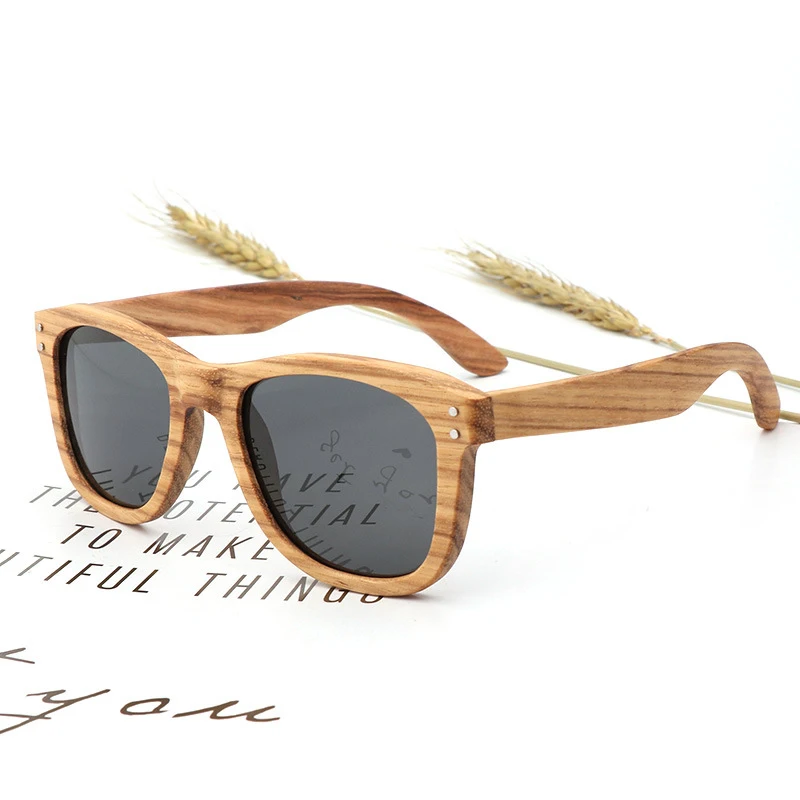 Vintage Women Round Wooden Sunglasses Polarized Mens Sun Glasses Brand Designer Zebra Wood
