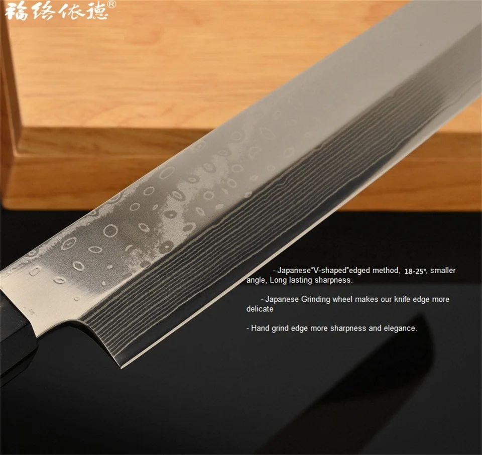 10,5 ''Kiritsuke дамасский нож кухонный японский VG10 Дамасская сталь Япония поднос для суши и сашими рыба лосось нож для филеровки 2.2.2W