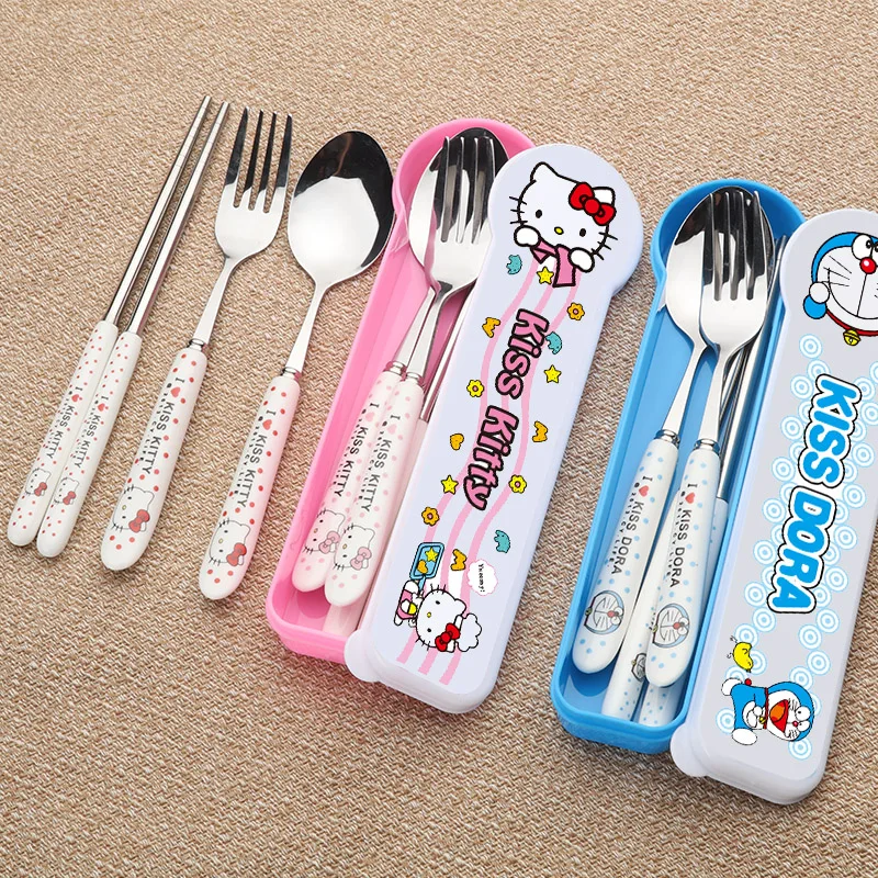 Модная посуда столовые приборы кухонная набор для приготовления пищи Hello Kitty