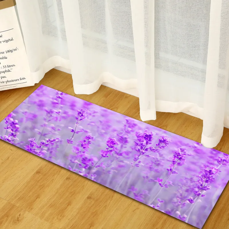 ct2024 Фиолетовый Лавандовый половик с цветочным рисунком кухня пол коврик Carpetd для гостиной ванная комната прикроватный матд Открытый коврик у входной двери - Цвет: ct2024