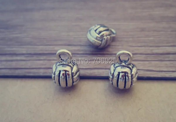 

30pcs/lot Antique Silver ball necklace pendant charm 9mmx15mm