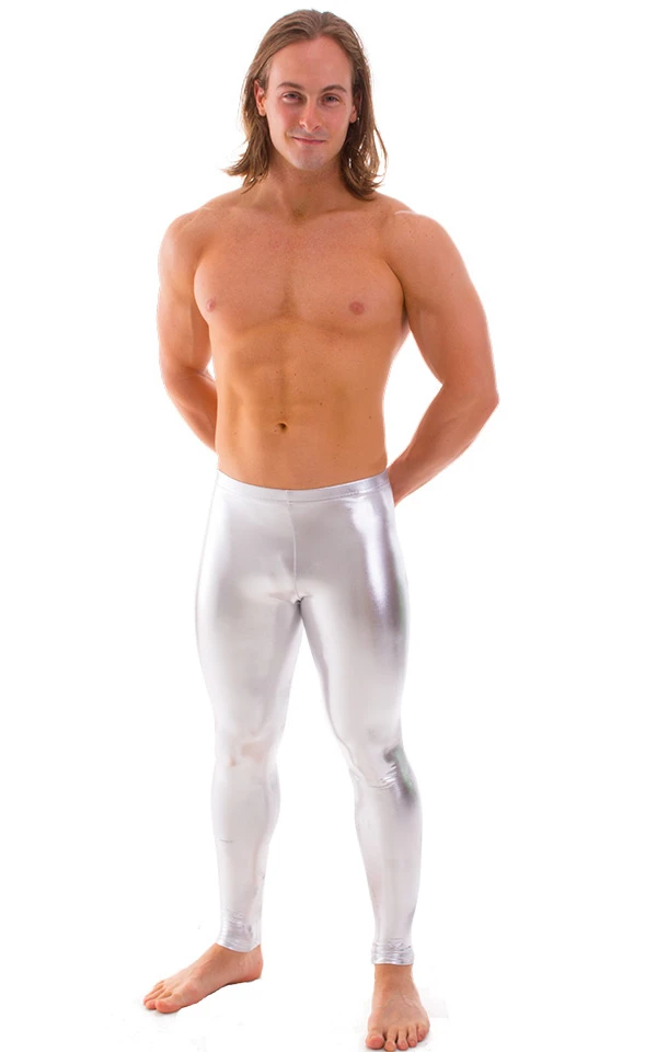 ICOSTUMES Mens  Unisex Metallic Gold Leggings Dance  Stage Performance Low Waist  Spandex Shiny Costume