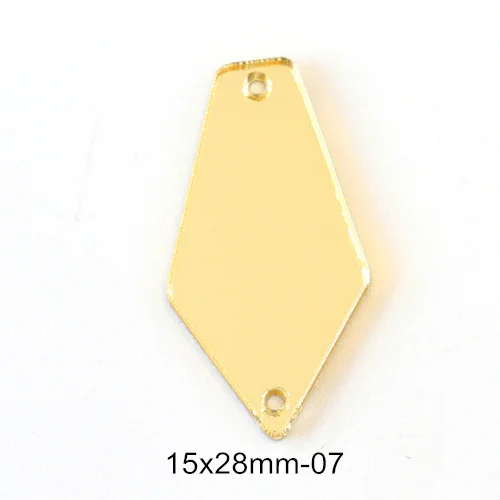 p07-15X28mm 50 шт./упак. шампанское зеркало пришить стразы акриловые Нерегулярные горный хрусталь Flatback зеркало Швейные Стразы для одежды B1059 - Цвет: p07-15X28mm