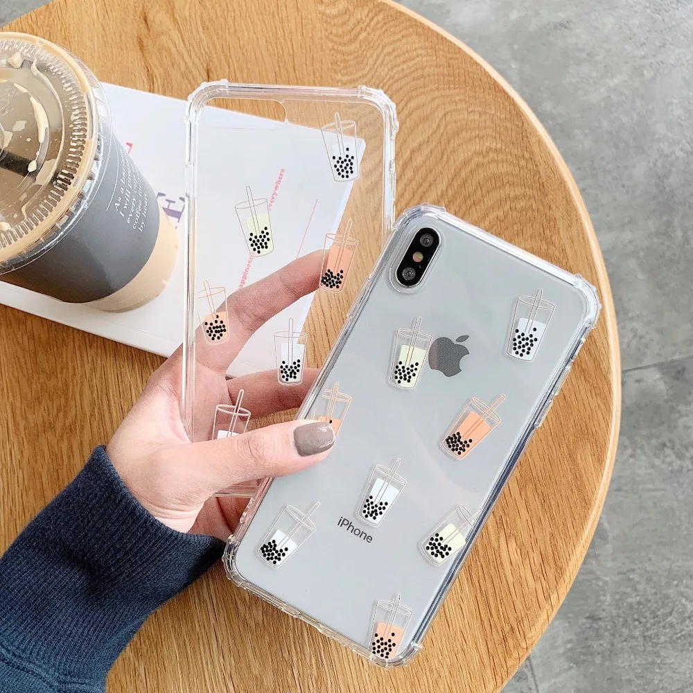 Kuutti Squishy Cute Bottle Drinking Clear Soft TPU Friends Girls Summer Mobile Phone Cases for iPhone 6 6s 7 8 Plus X XR XS Max |