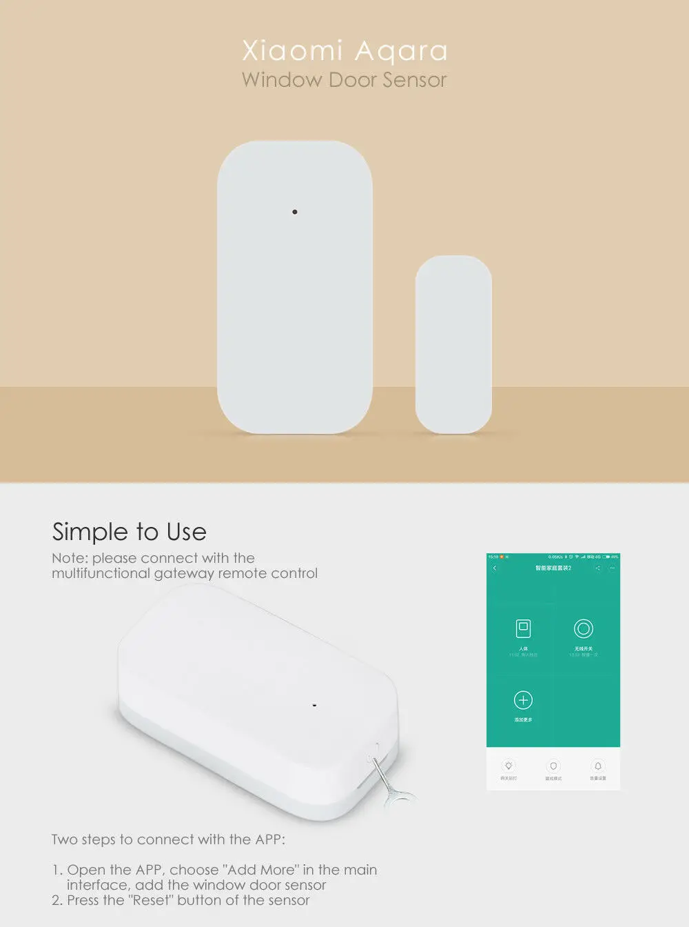 [Обновленный Verison] Xiaomi AQara умный дверной датчик ZigBee беспроводное подключение