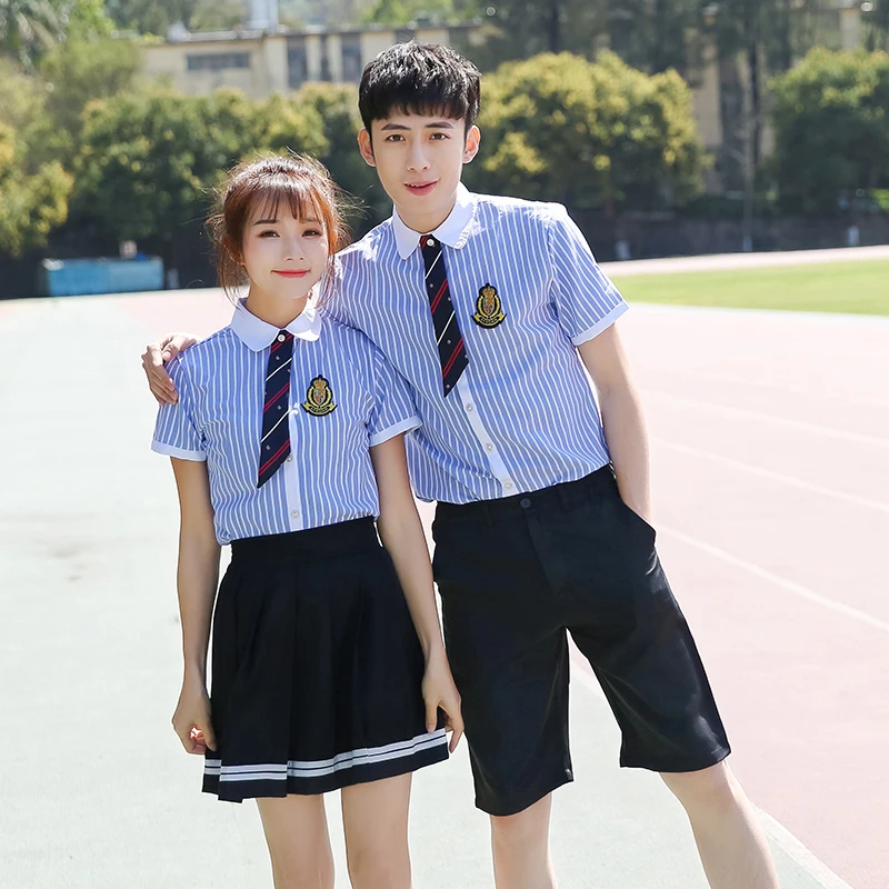 

Summer School Uniform Set Student strap Uniform Tie Sailor Suit Set Table Costume Japanese School Uniform Girl Short Sleeve