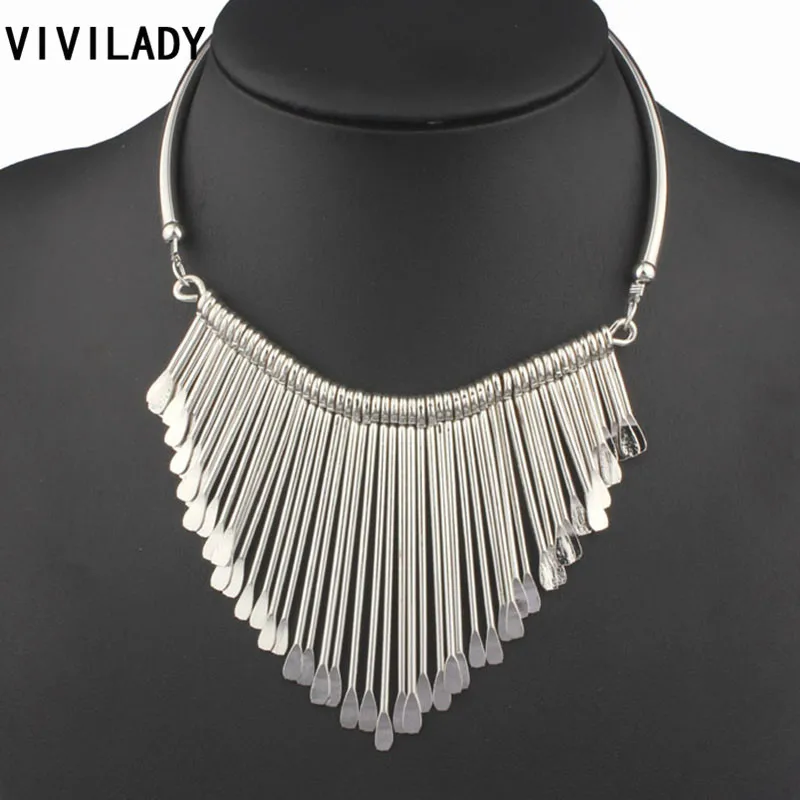 Модные ожерелья-Чокеры VIVILADY макси-ожерелья из тяжелого металла Женская цепочка