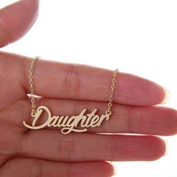 daughter pendant name necklace for girls baby script pendant gold color stainless steel nameplate letters jewelry gift nl2407