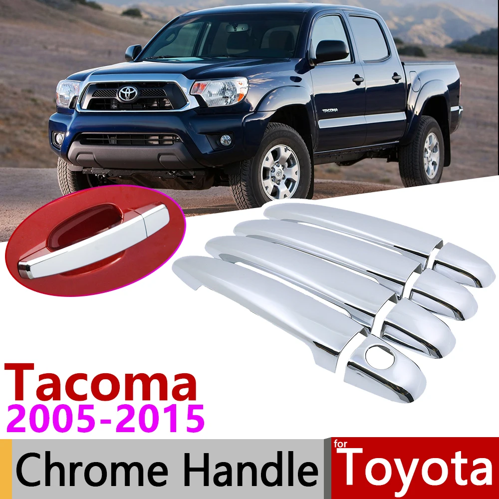 for Toyota Tacoma N220 N240 N250 N260 N270 2005~2015 Chrome Door Handle Cover Car Accessories Stickers Trim Set 2006 2010 2014