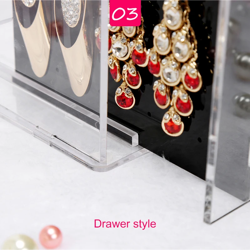 Витрина для сережек акриловая коробка органайзер прозрачный держатель колец