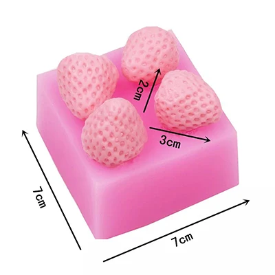 Big strawberry mold Многофруктовая форма для свечей, черника, малина, лист макарон, клубника, силиконовая форма для украшения торта, форма для свечей с ароматом пончика - Цвет: Big strawberry mold