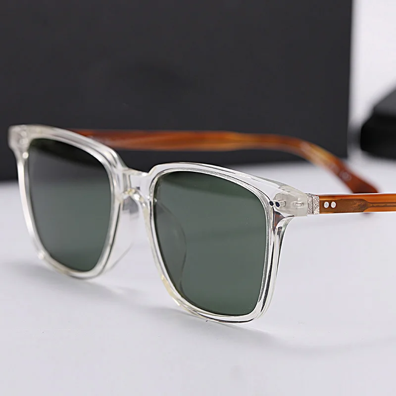 clear green Винтажные Солнцезащитные очки OV5316, солнцезащитные очки для вождения, поляризованные квадратные очки, Брендовые мужские/женские очки - Цвет линз: clear green