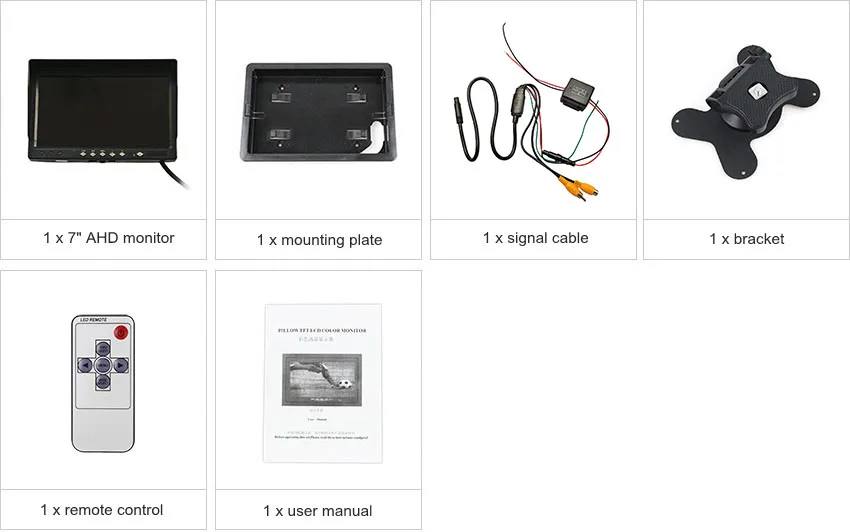 DIYKIT 7 дюймов AHD автомобиля мониторы резервного копирования заднего вида Max поддержка 1080 P камера с Защита от солнца щиток RCA
