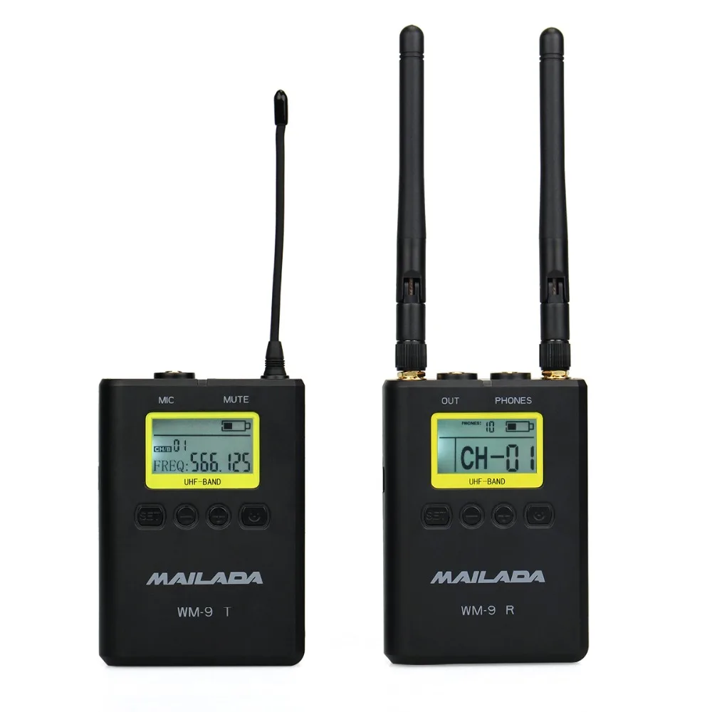 WM 9 UHF беспроводной микрофон петличный нагрудный приемник передатчик для DSLR Canon Sony