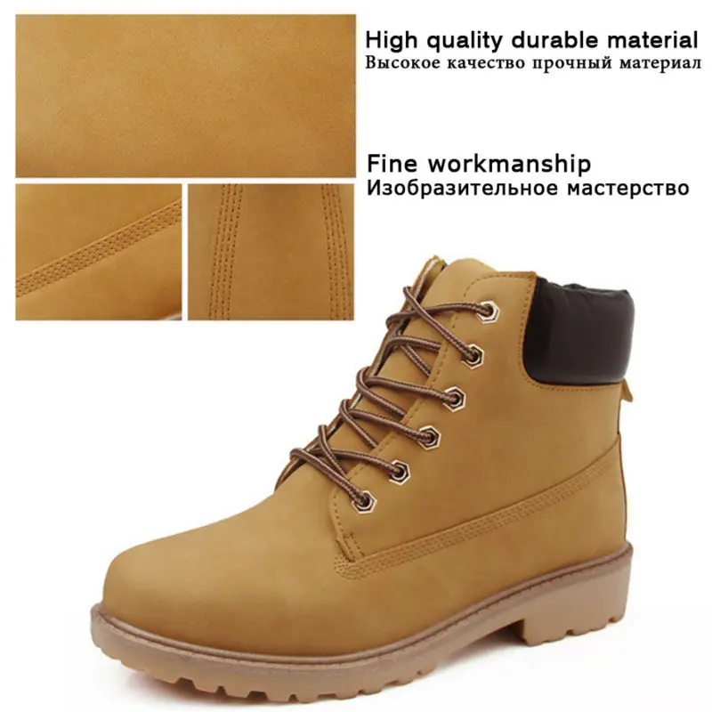 Толстые Теплые мужские Кожаные Древесины Сапоги Зимняя Обувь С Мехом 2017A/W Замши