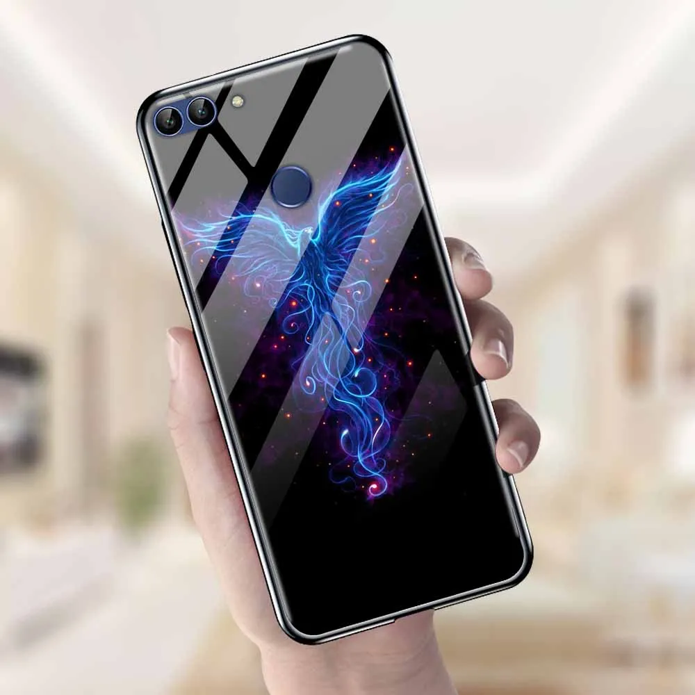 Чехол из закаленного стекла для Huawei P Smart 2018 Мягкий бампер 3D печать чехол FIG-LX1