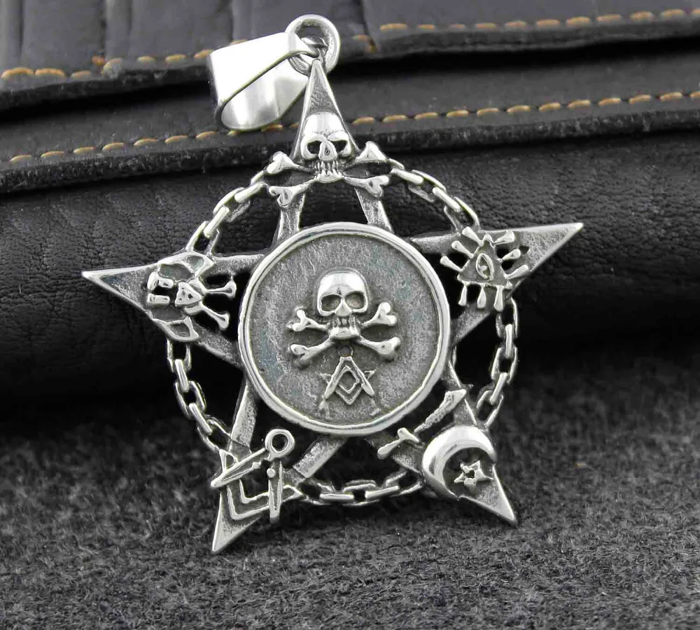 Кулон пятиконечной звезды Wiccan Pentacle из нержавеющей стали 316L | Украшения и