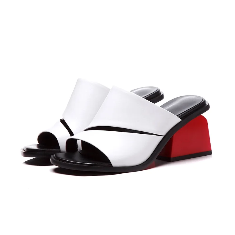 

VANKARING women sandals new 2020 summer fashion high heels open toe shoes genuine leather classic solid color shoes woman size42