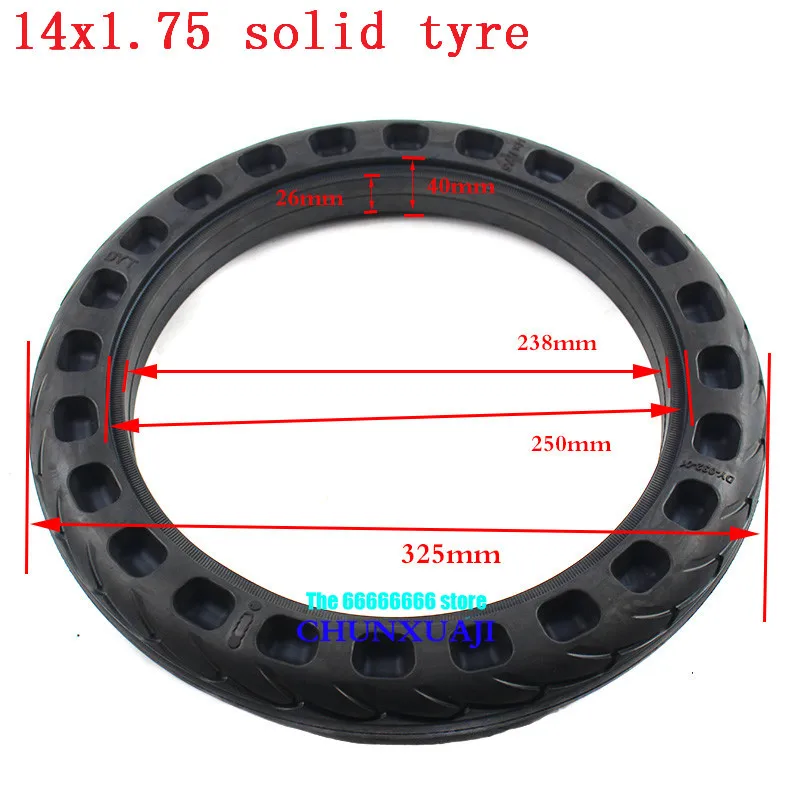 14x1.75 electric bicycle non-inflatable honeycomb solid tire 14*1.75 shock absorption and explosion-proof Electric Car tyre | Автомобили и