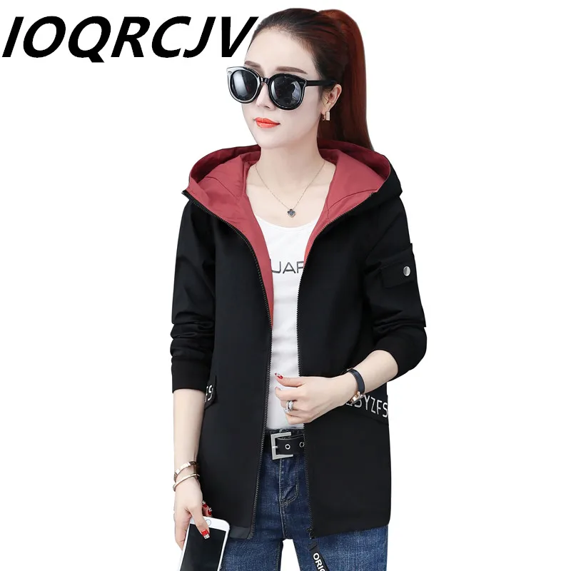 Plus Size 4XL Jacket Women Short 2019 Thin Loose Long Sleeve Hooded PocketZipper Casual Coat Female Windbreaker Outwear | Женская одежда