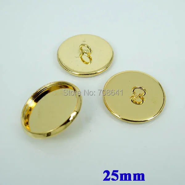 25 мм Новые Позолоченные Пустые Основы Кабошоны Стиль круглая рамка лоток задняя