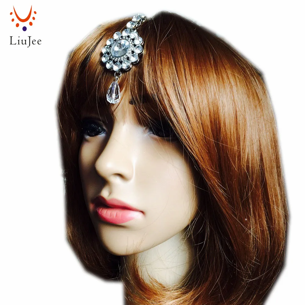 Волосы Bindi Tikka цепочка украшение на лоб Head Side Piece Hijab Jhumar Indian HeadPiece KD014|Украшения для
