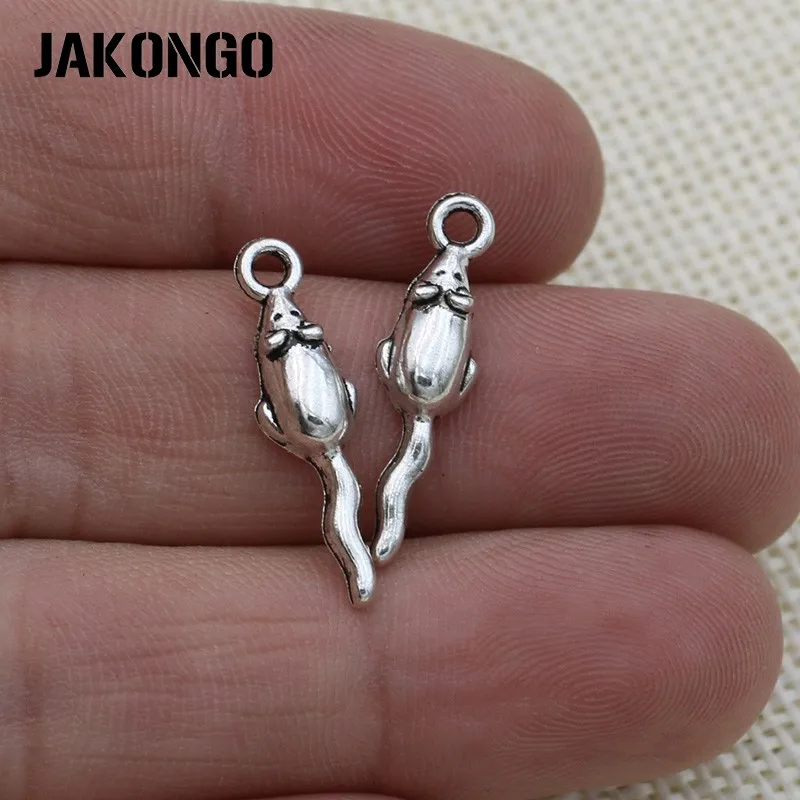 JAKONGO античный посеребренный кулон с мышкой Подвески для изготовления ювелирных