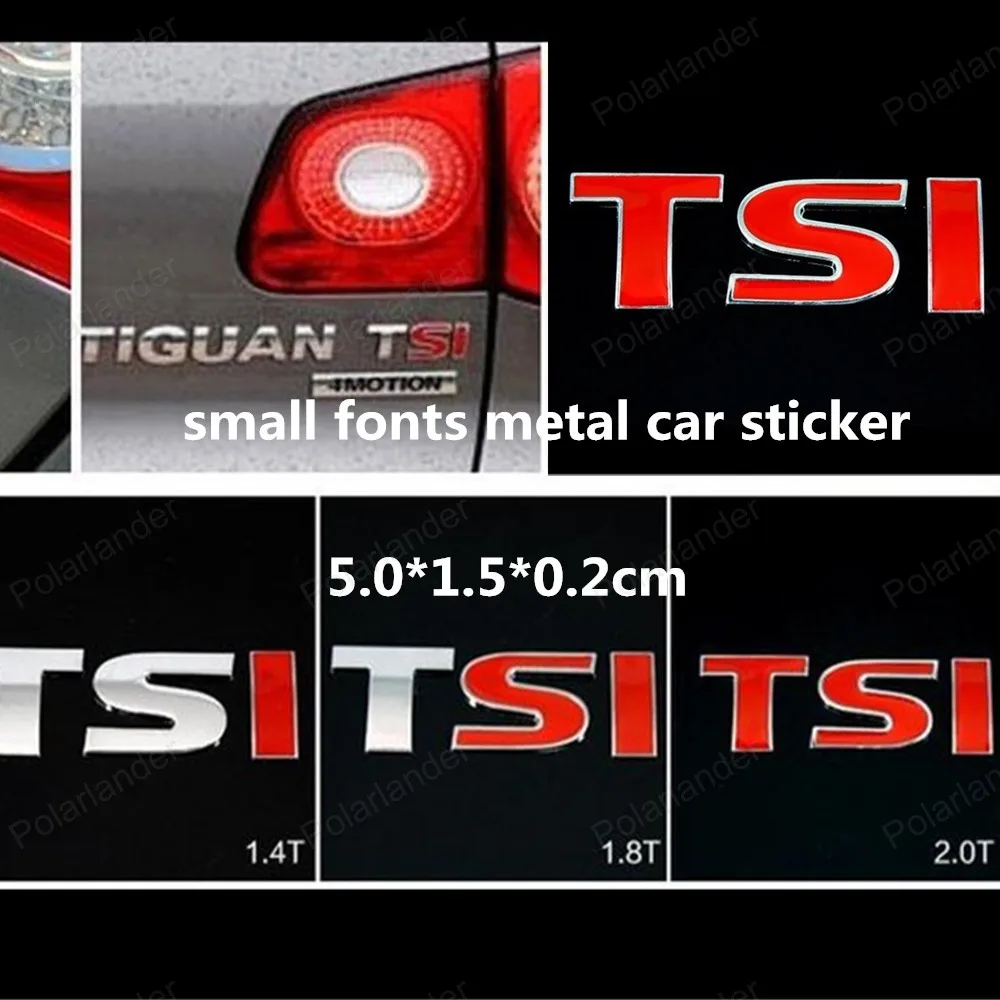 Кейс для стайлинга автомобиля Volkswagen TSI 1.4T 1.8T 2.0T Turbo с металлической наклейкой логотипа VW /tiguan /polo /golf 6 7 маленький шрифт на.