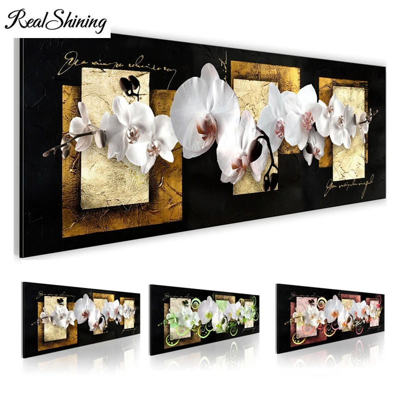 REALSHINING алмазная живопись цветы орхидеи 5D DIY специальная форма вышивка крестом