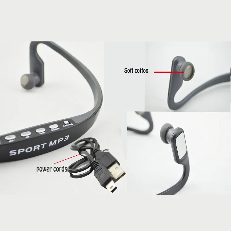 Беспроводной наушники в ухо шейным спортивные MP3 плеер с TF слот для карты|wireless