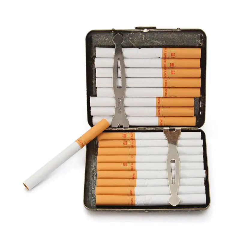 Чехол для электронных сигарет с подарком 20 штук винтажный металлический чехол