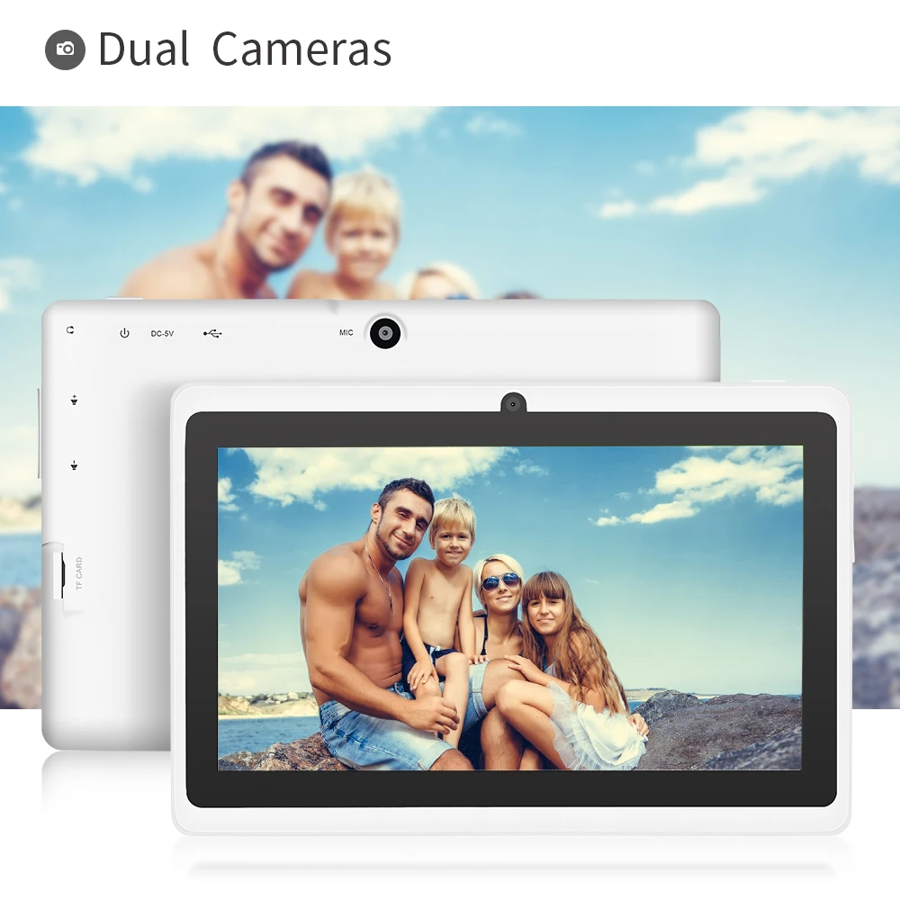 5 цветов 8 Гб Q88 7 дюймов планшетный ПК Allwinner A33 Quad Core 512 МБ/8 ГБ 1024x600 двойная Камера WI FI