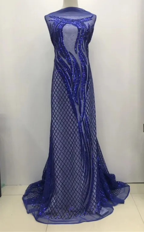 Белая африканская кружевная ткань с блестками 2019 Горячая Ткань блесток высокого