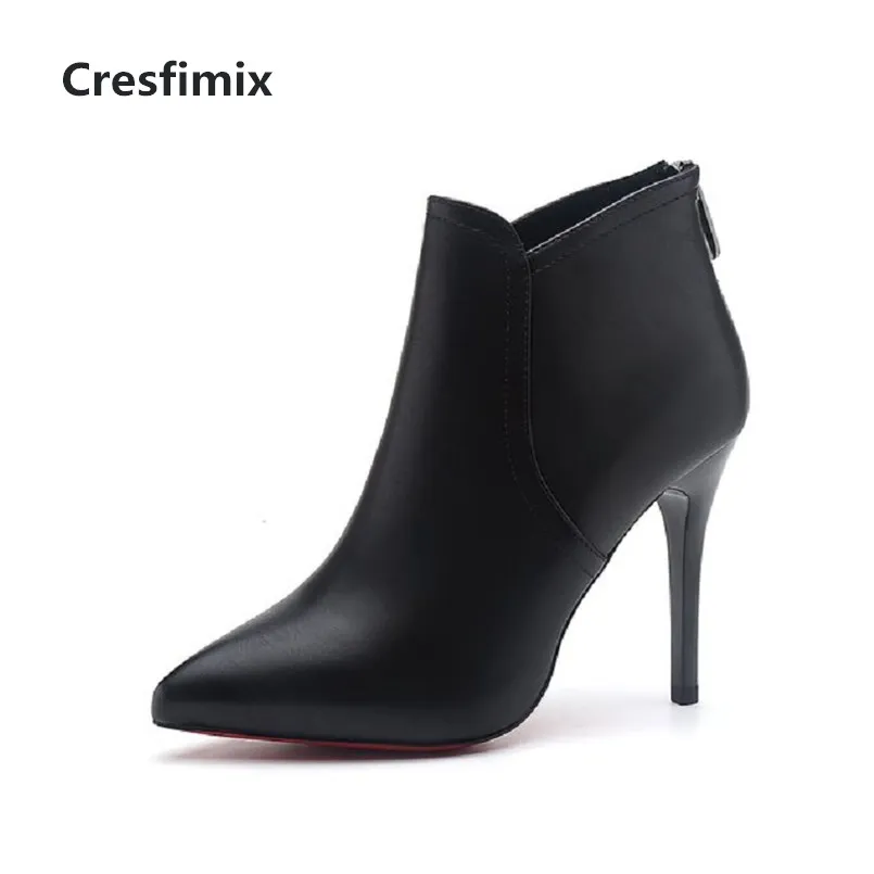 Cresfimix/женские модные удобные черные женские ботильоны из искусственной кожи