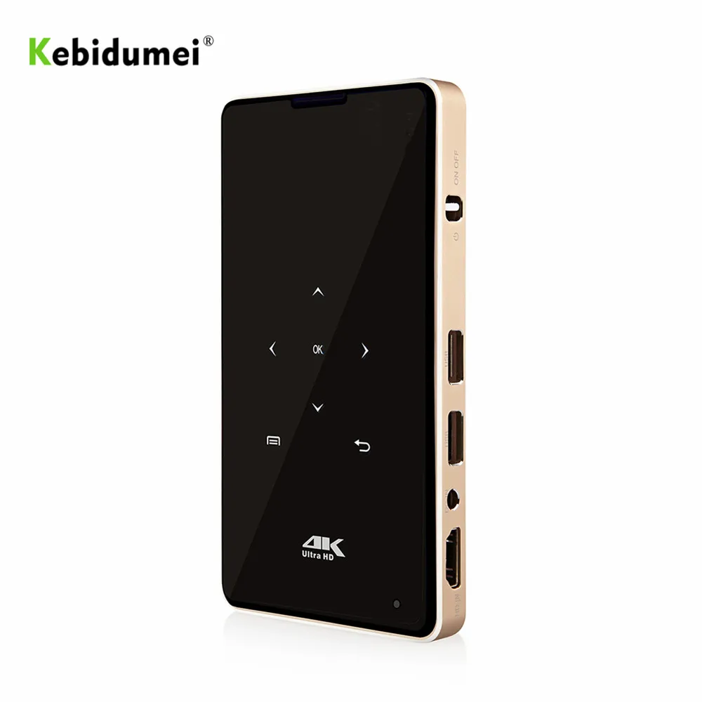 Kebidumei HD портативный микро лазер WIFI Bluetooth мини светодиодный DLP проектор P8I Android 7 1 OS
