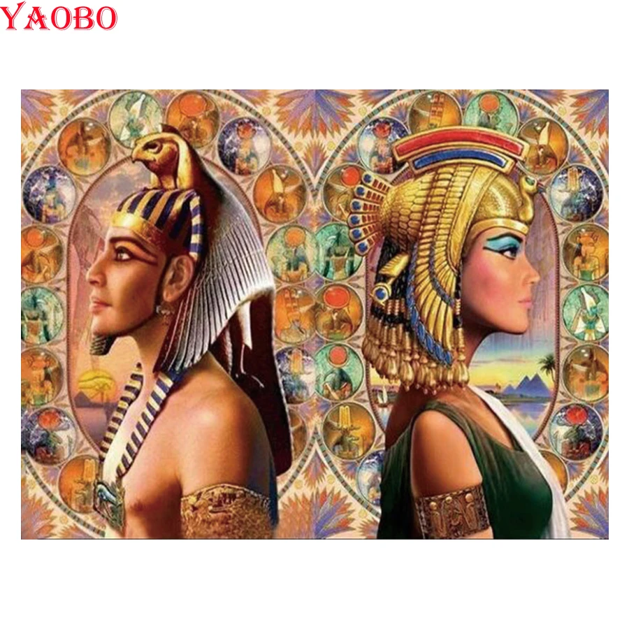 Алмазная живопись 5d сделай сам вышивка египетской королевы и короля мозаика из