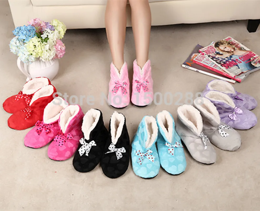 ToLaiToe/Домашняя обувь для интерьера с милыми бантами домашняя теплая очень мягкой