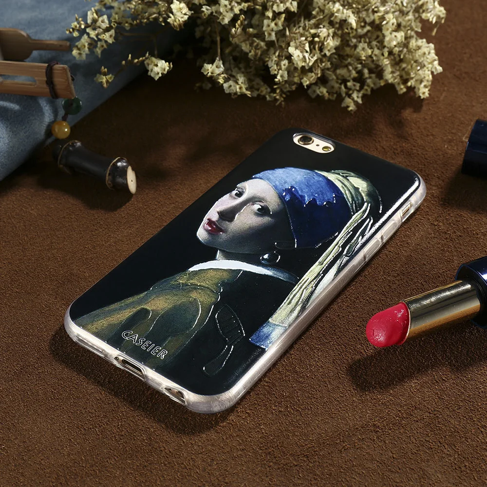 Caseier для iPhone 5 5S SE 6 6S 7 8 plus X 10 задняя крышка Ретро рисунком чехол samsung Galaxy S8 S6 S7 Edge