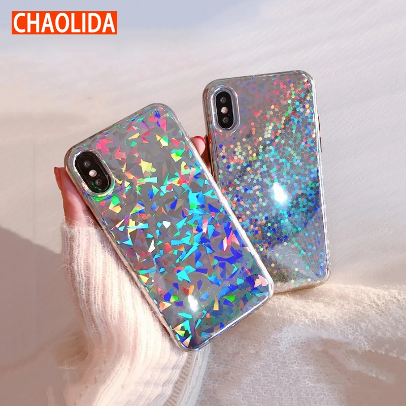 CHAOLIDA необычная блестящая пудра с блестками чехлы для телефонов IPhone X 8 7 6 6S Plus