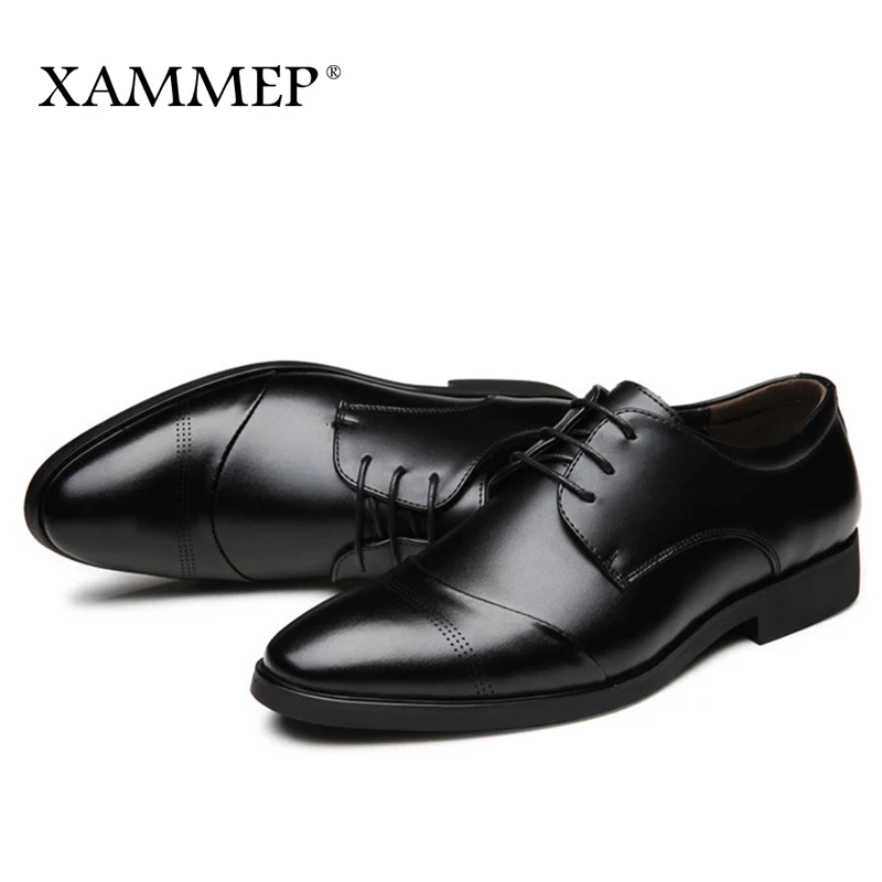 Туфли Xammep мужские классические сплит-кожа заостренный носок формальные большие