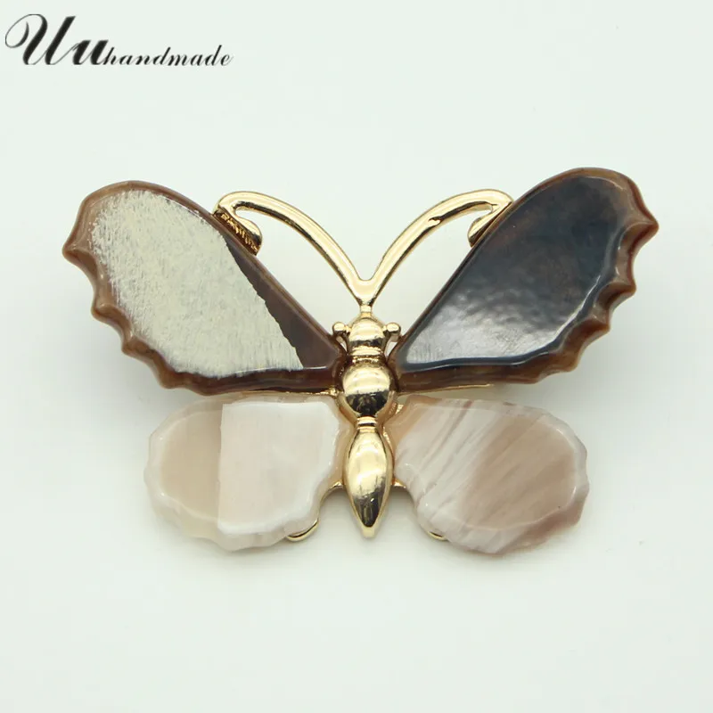 Трендовые Акриловые Броши Бабочка для женщин милые хиджаб булавки большая