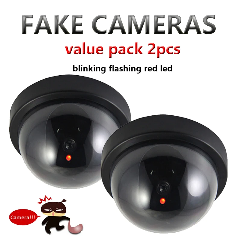 Value Pack 2 шт. пустышки CCTV Камера вспышки мигает светодиодный поддельные