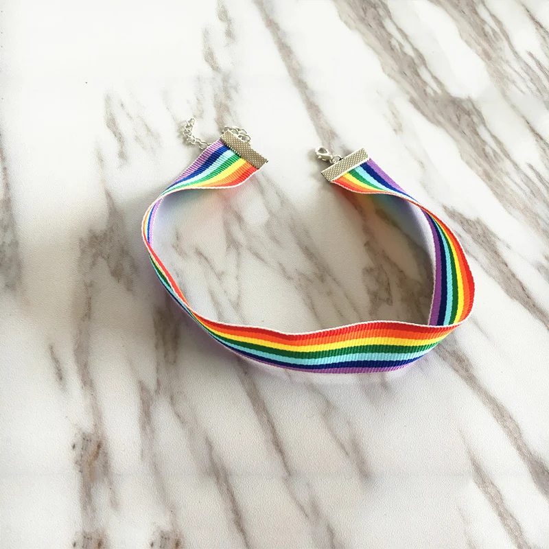 Модные радужные серьги из ленты ожерелье для геев лесбиянок персонализированные