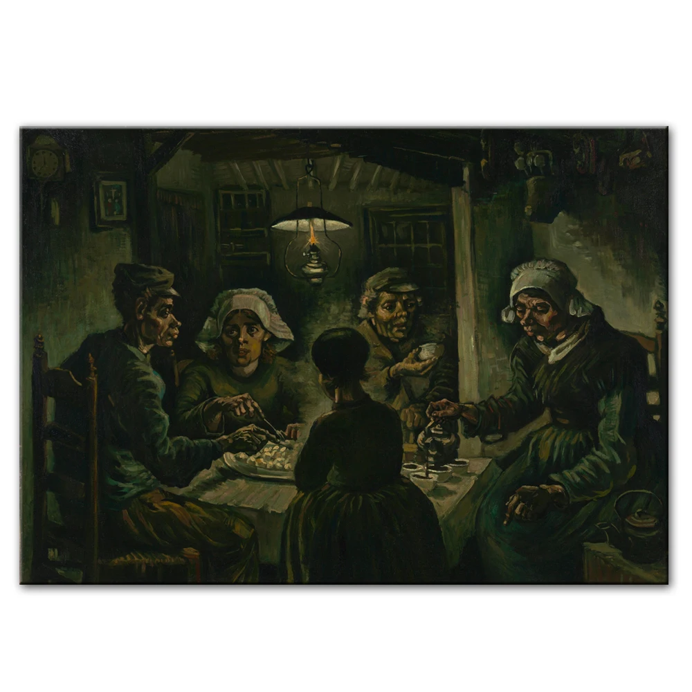 The Potato Eaters Oil Paintings By Van Gogh Print On Canvas Wall Art Prints Famous Artwork Reproductions Home Decoration | Дом и сад
