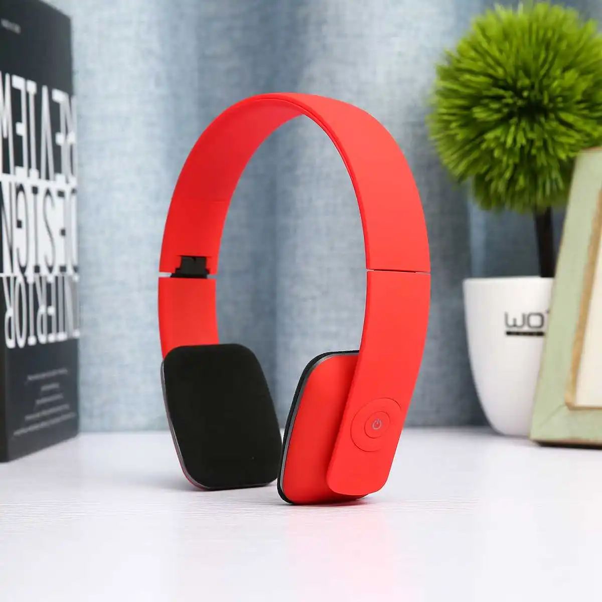 Red 4,2 Bluetooth наушники HiFi с шумоподавлением стерео Беспроводная складная гарнитура для прослушивания музыки и спорта Bluetooth гарнитура - Цвет: Red
