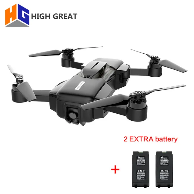 HIGH GREAT MARK 4K Дрон FPV 1080P HD камера gps ВИО позиционирование электронный стабилизатор изображения Gimbal камера Складная drohne - Цвет: with 2 extra battery