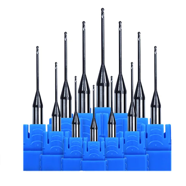 1 шт. 2 флейты HRC55 градусов твердосплавная Концевая фреза R0.5 R1 с длинным горлышком